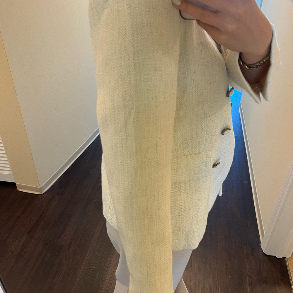 Double Breasted Wdny White Blazer - Picture 7 of 9